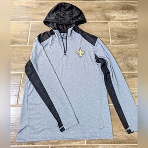 NFL New Orleans Saints Gray and Black Hooded Sweatshirt